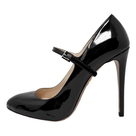 Prada Black Patent Leather Mary Jane Pumps Size EU 40 - Picture 1 of 10